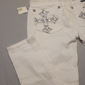 Miss Me white skinny jeans